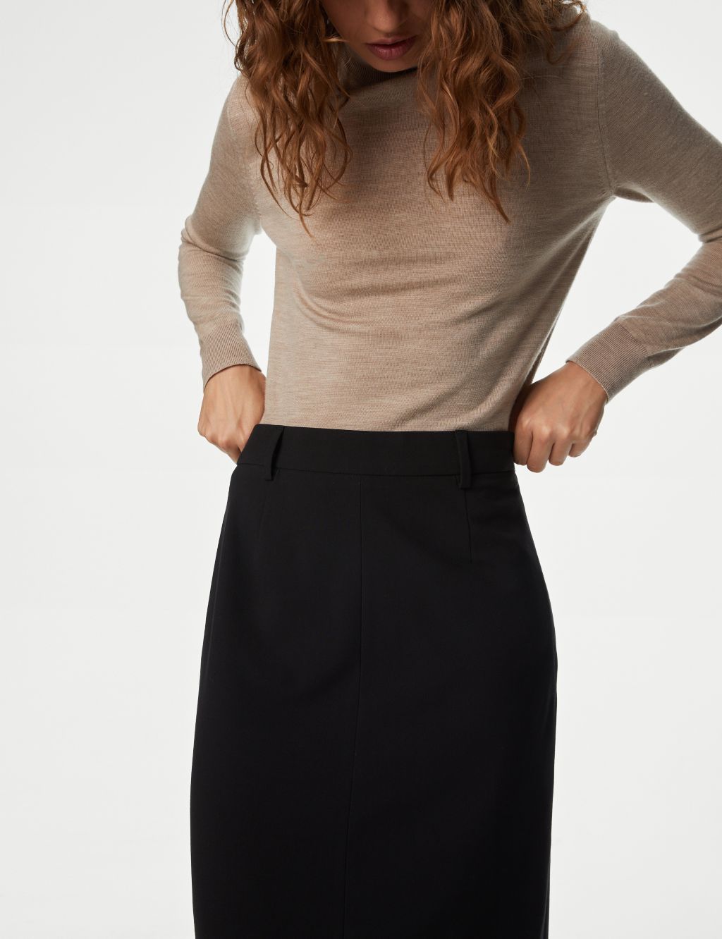 Split Back Maxi Column Skirt