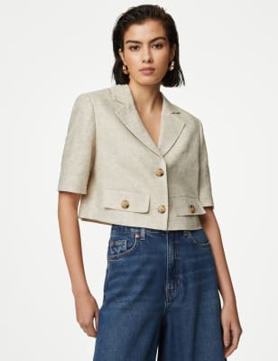Dune Delight Sleeveless Cropped Blazer (PRE ORDER ONLY)