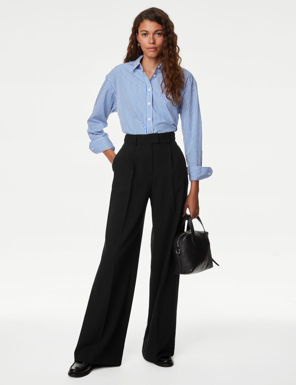 Pleat Front Relaxed Wide Leg Trousers image 1