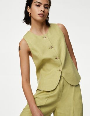 Linen Rich Tailored Waistcoat - FI