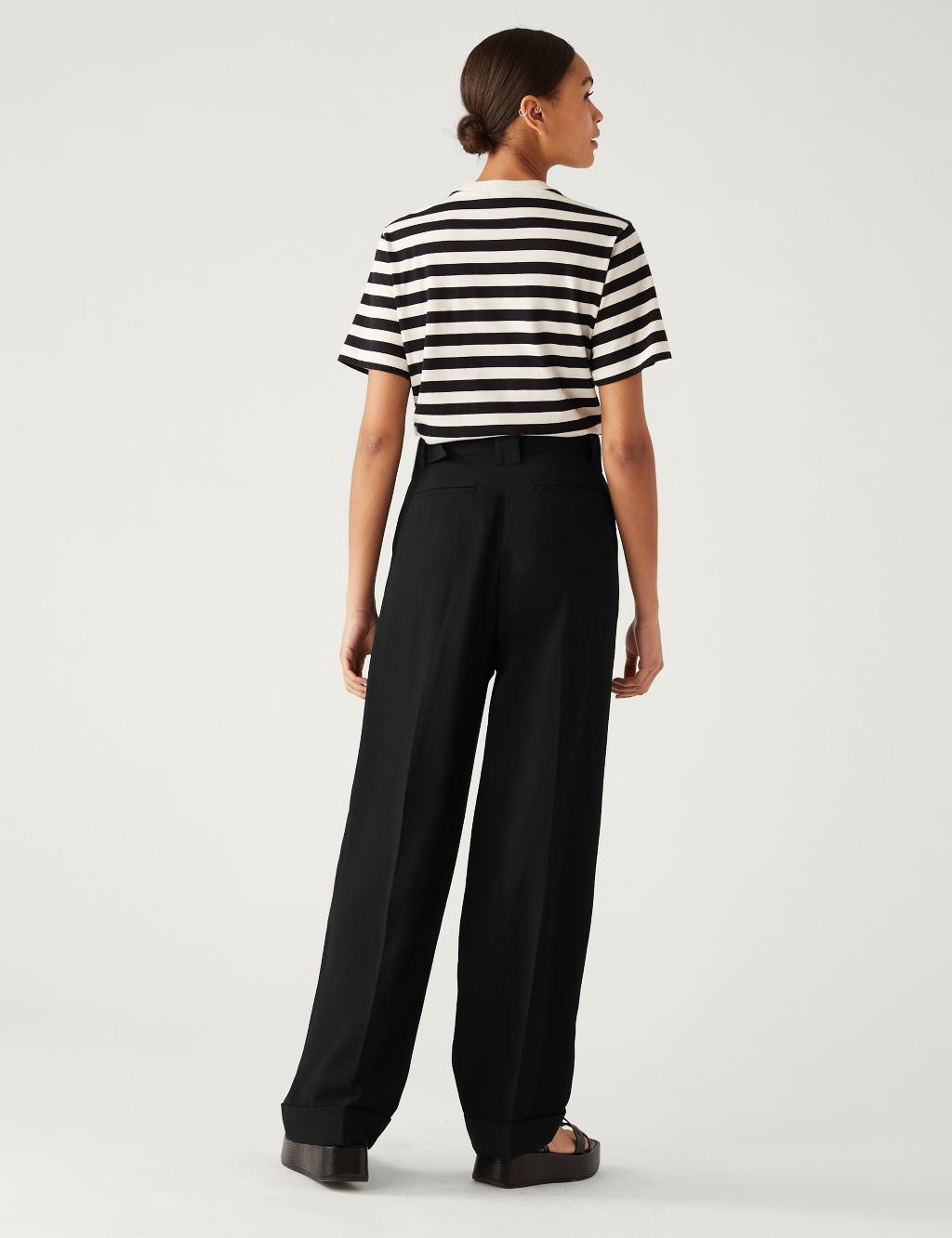 Belted Relaxed Straight Trousers image 5