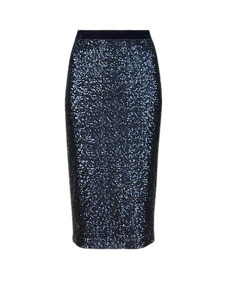 Sequin Embellished Pencil Skirt | Limited Edition | M&S