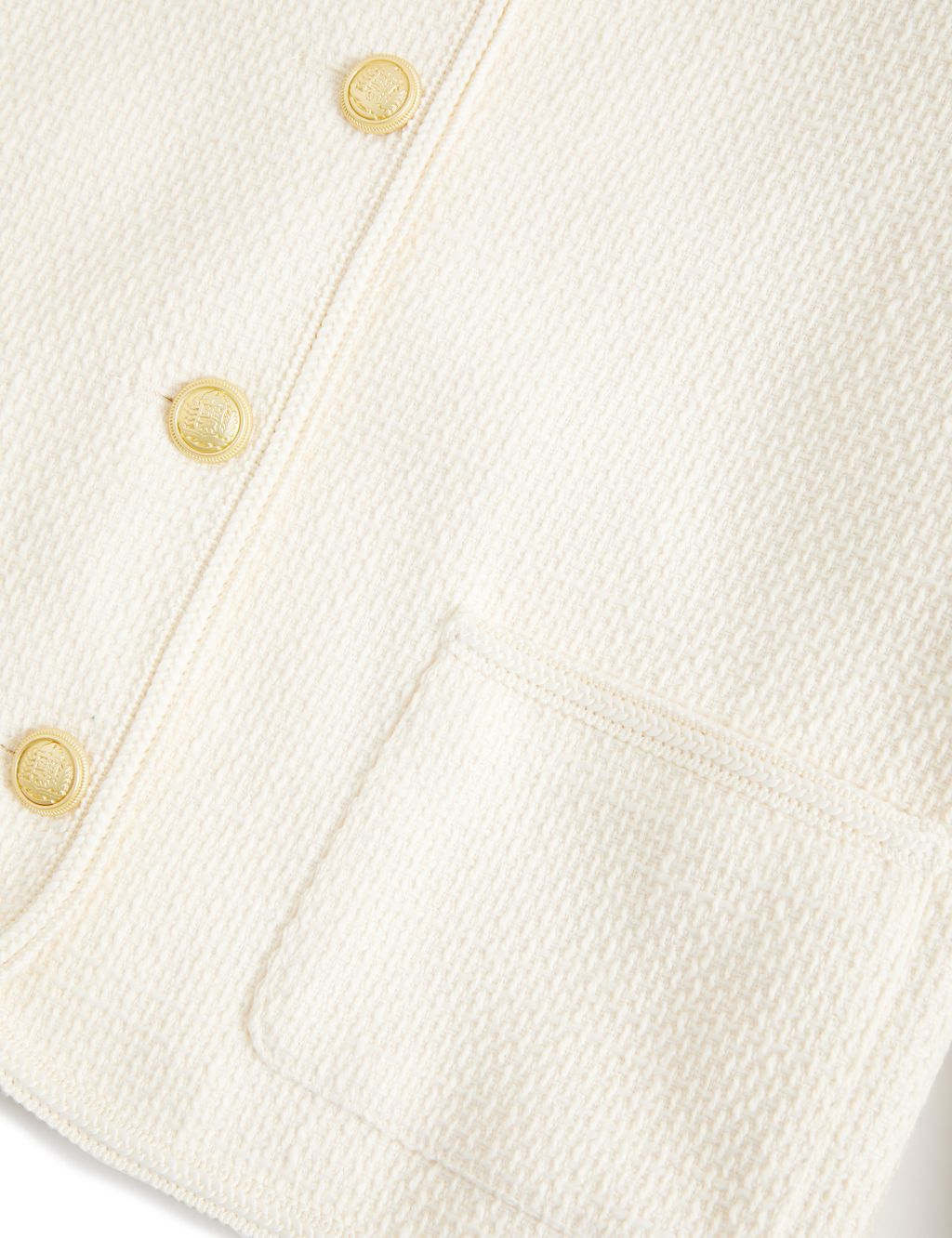 Pure Cotton Tweed Collarless Short Jacket image 6