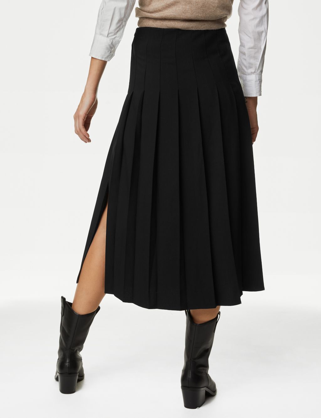 Side Split Pleated Midaxi Skirt image 5
