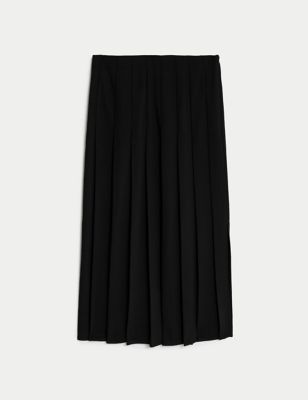 Side Split Pleated Midaxi Skirt