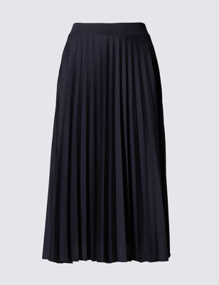 Pleated A-Line Midi Skirt | M&S Collection | M&S