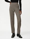 Twill Jersey Houndstooth Pintuck Trousers