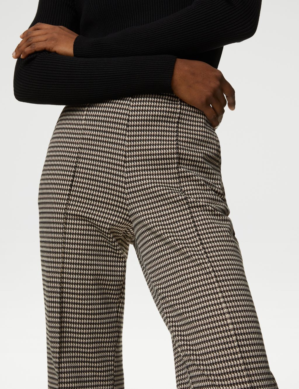 Twill Jersey Houndstooth Pintuck Trousers image 4