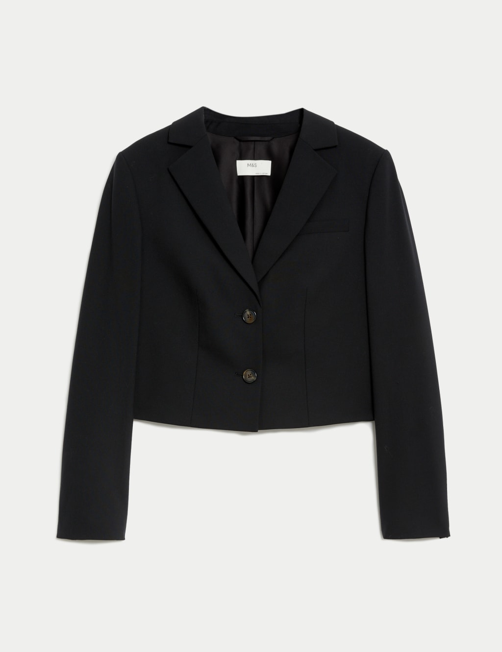 Wool Blend Tailored Cropped Blazer image 2