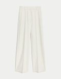 Pinstripe Tailored Wide Leg Trousers