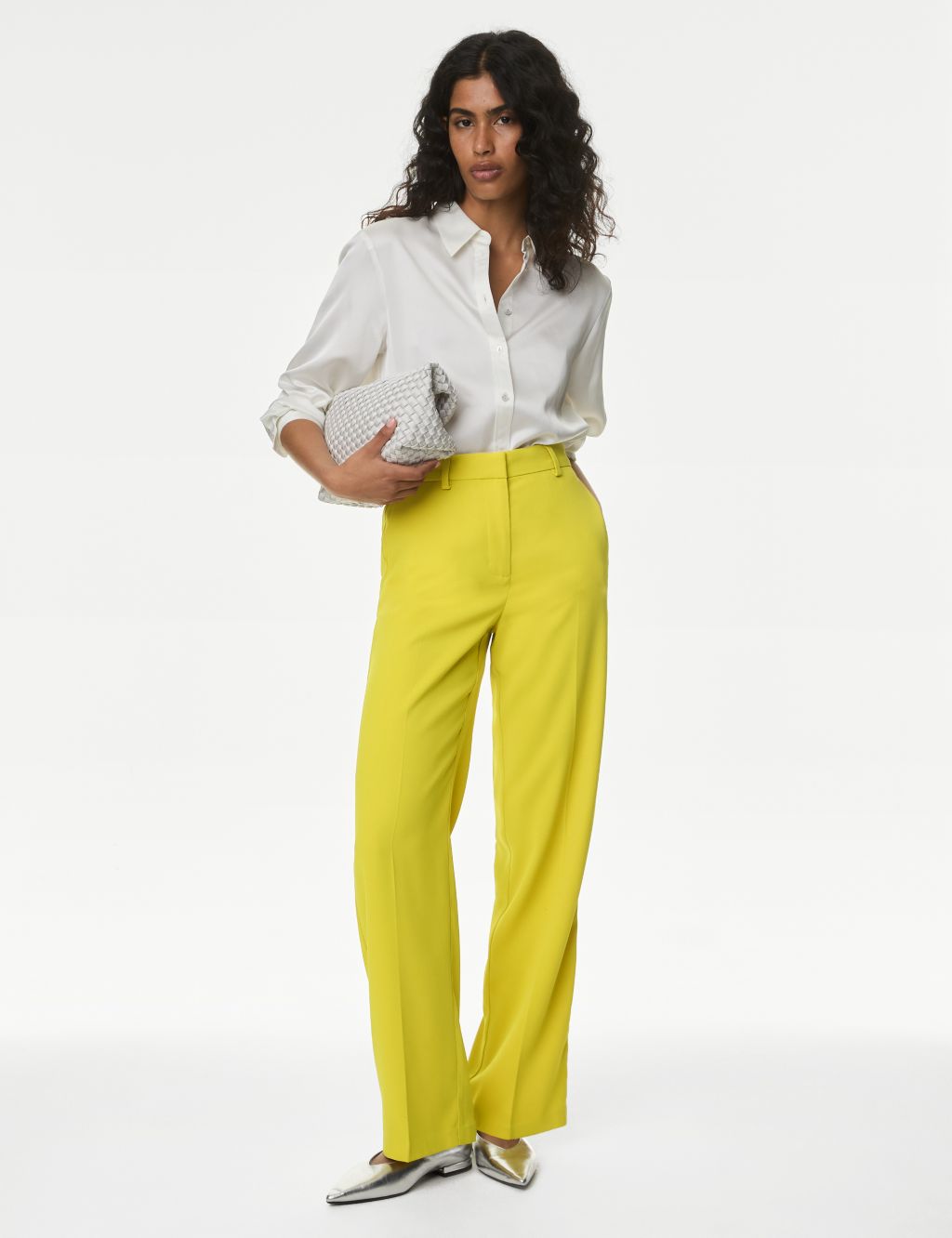 Crepe Tailored Straight Leg Trousers