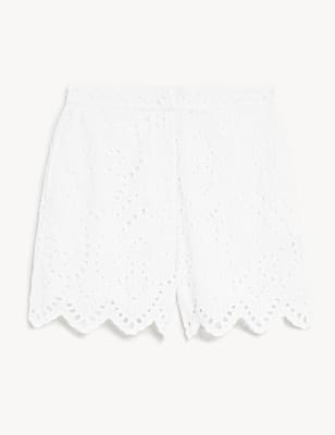 Pure Cotton Embroidered Shorts