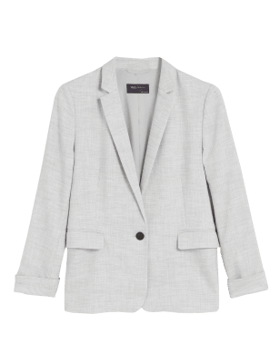 

Womens M&S Collection Marl Slim Single Breasted Blazer - Grey Marl, Grey Marl