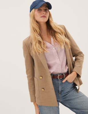 

Womens M&S Collection Slim Double Breasted Blazer - Camel, Camel