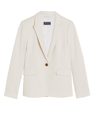 

Womens M&S Collection Jersey Slim Single Breasted Blazer Jacket - Buff, Buff