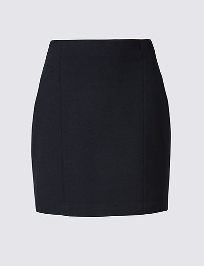 Jersey Straight Mini Skirt