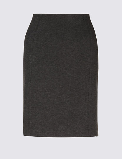 Jersey Straight Mini Skirt