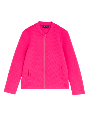 

Womens M&S Collection Jersey Quilted Bomber Jacket - Fuchsia, Fuchsia