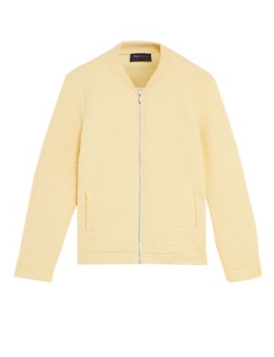 

Womens M&S Collection Jersey Quilted Bomber Jacket - Pale Gold, Pale Gold
