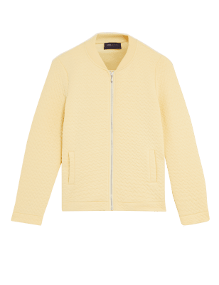 

Womens M&S Collection Jersey Quilted Bomber Jacket - Pale Gold, Pale Gold