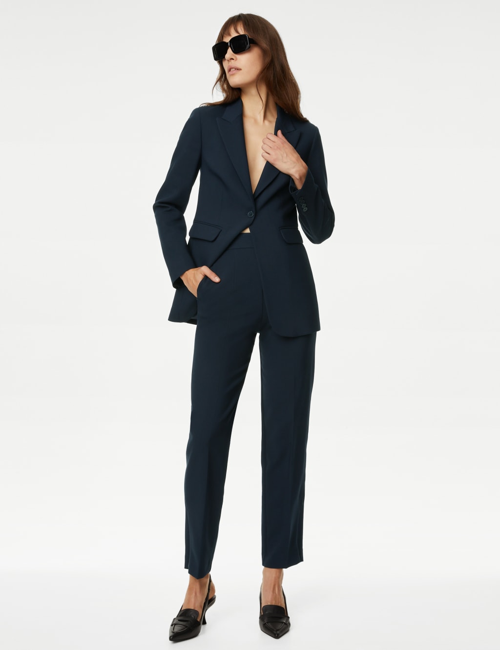 Zip Detail Straight Leg Trousers image 1