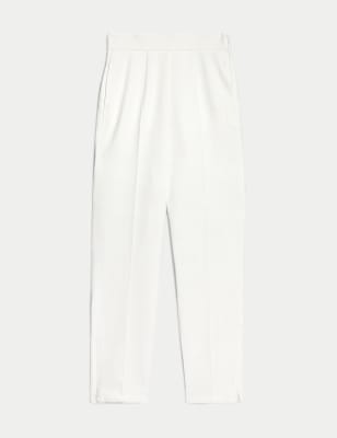 Zip Detail Straight Leg Trousers