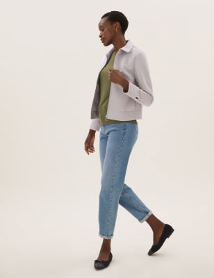 

M&S Collection Chaqueta estilo camionero acolchada de puntoWomens - Grey, Grey