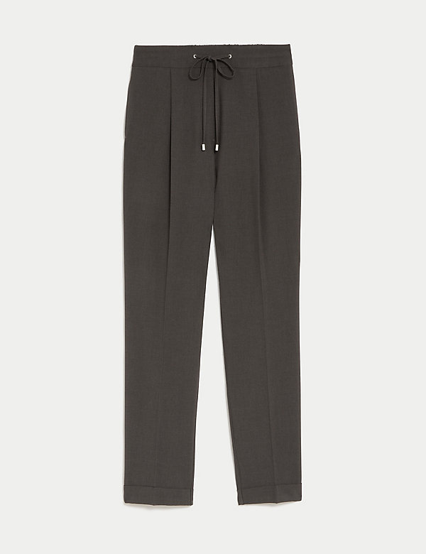 Drawstring Tapered Ankle Grazer Trousers - DE