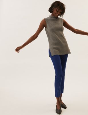 

Womens M&S Collection Jersey Slim Fit Ankle Grazer Trousers - Dark Blue, Dark Blue