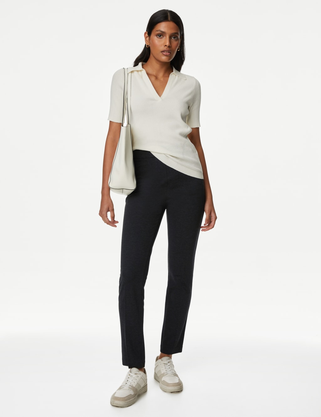 Jersey Slim Fit Ankle Grazer Trousers  image 1