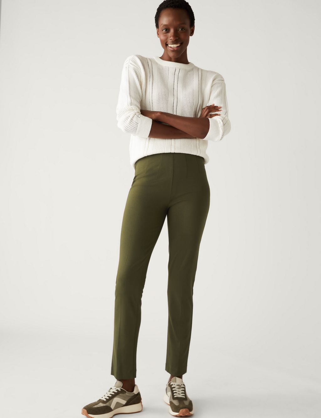 Jersey Slim Fit Ankle Grazer Trousers  image 2