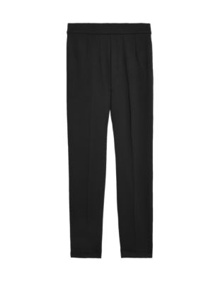 M&S Womens Jersey Slim Fit Ankle Grazer Trousers 