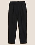 Pleat Front Tapered Ankle Grazer Trousers