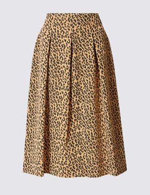 Animal Print A-Line Midi Skirt | M&S Collection | M&S