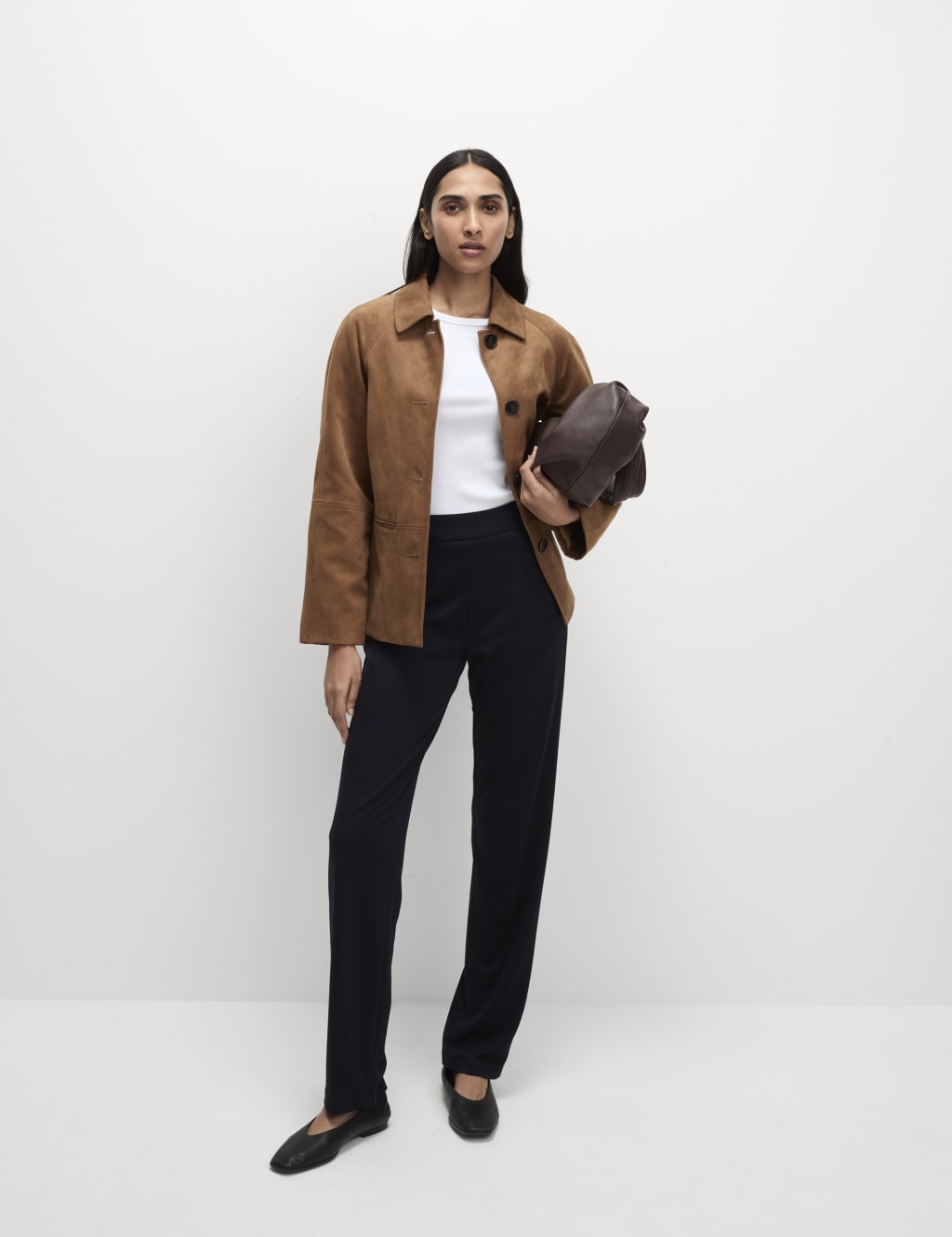 Jersey Straight Leg Trousers with Stretch image 1