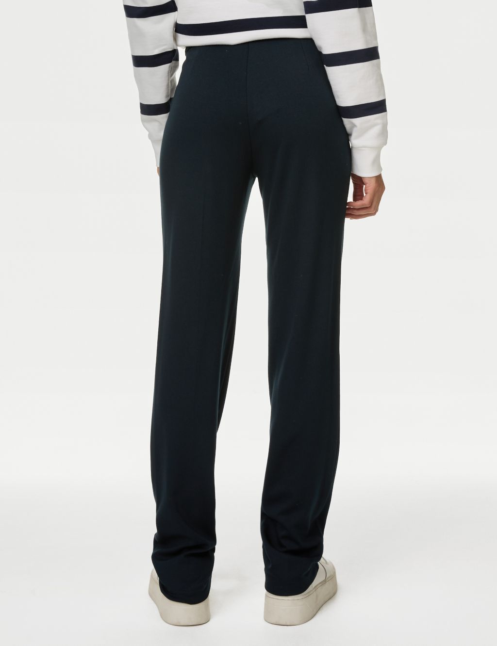 Jersey Straight Leg Trousers with Stretch image 4