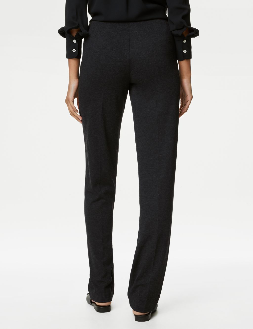 Jersey Straight Leg Trousers with Stretch image 5