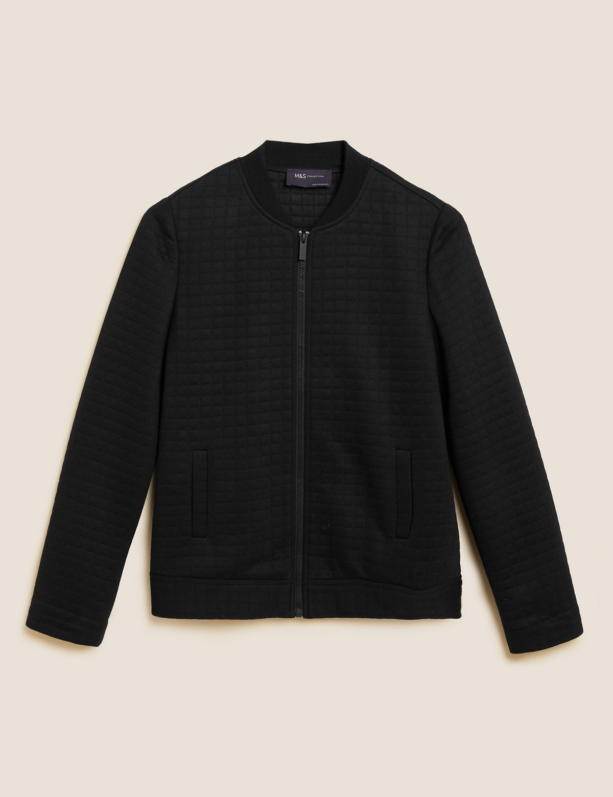 Jersey Quilted Bomber Jacket
