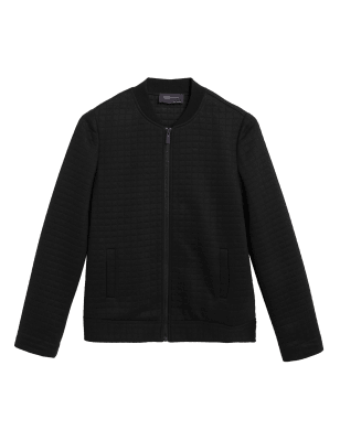 

Womens M&S Collection Jersey Quilted Bomber Jacket - Black, Black