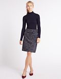 Textured Buckle A-Line Mini Skirt