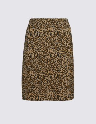 m&s leopard skirt