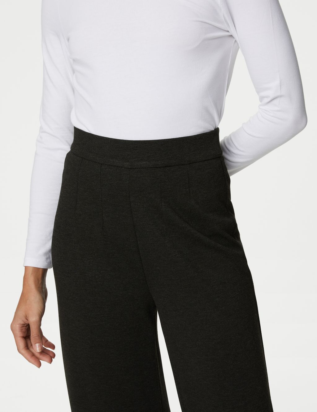 Jersey Wide Leg Trousers with Stretch image 4