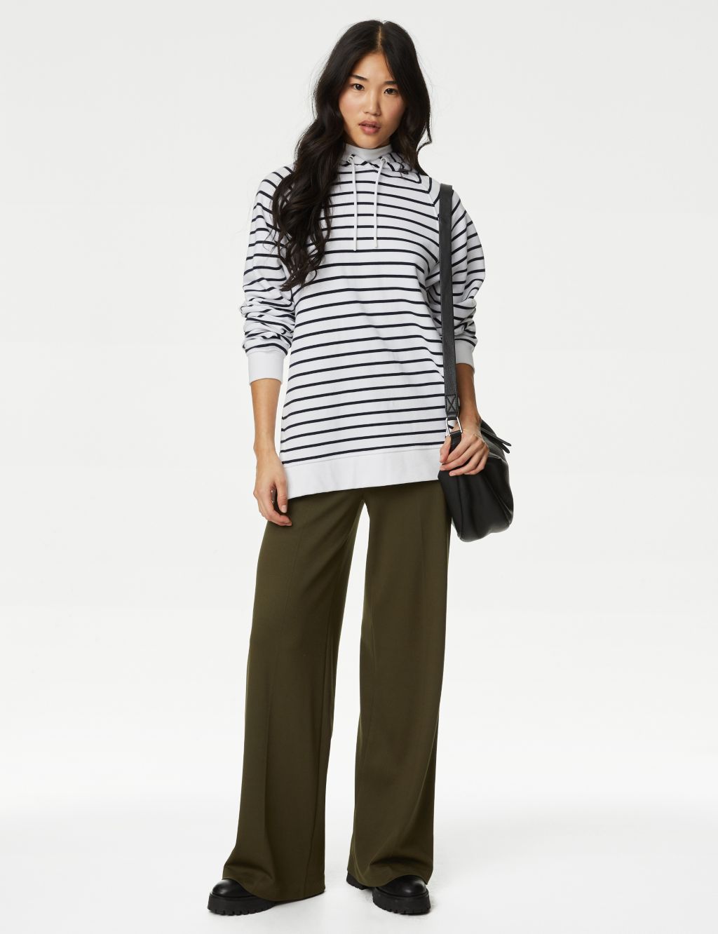 Jersey Wide Leg Trousers with Stretch image 1