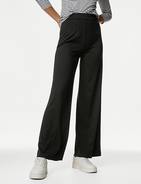 Jersey Wide Leg Trousers with Stretch - SI