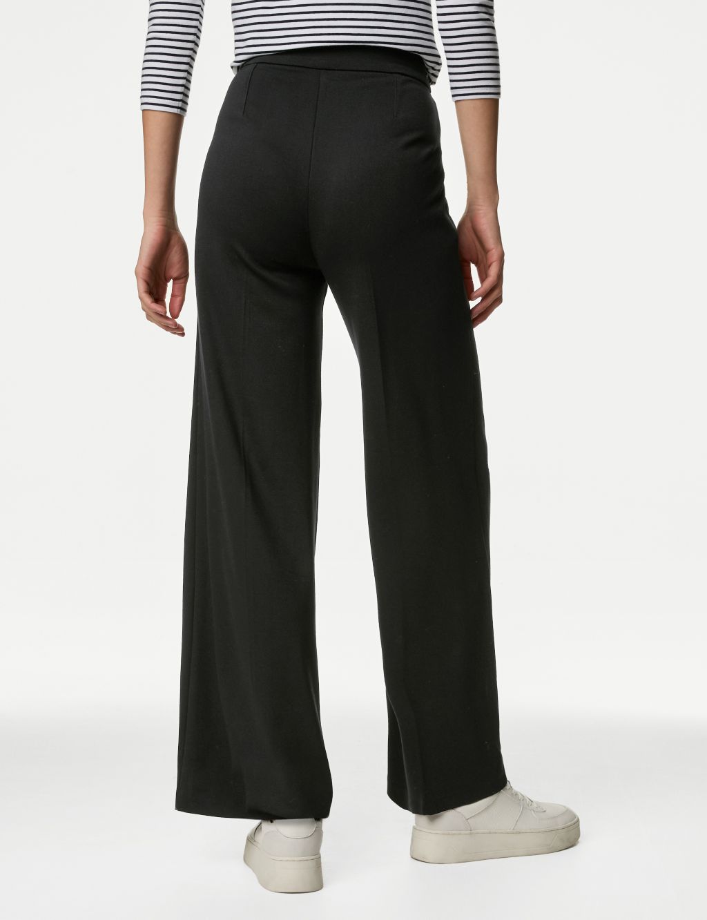 Jersey Wide Leg Trousers with Stretch image 5