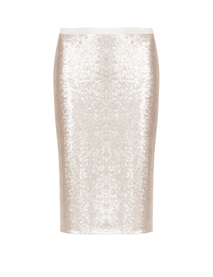 Sequin Embellished Pencil Skirt | M&S Collection | M&S