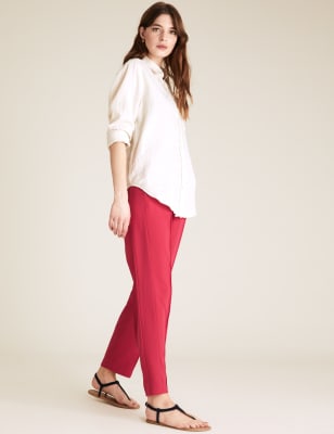 

Womens M&S Collection Tapered Ankle Grazer Trousers - Fuchsia, Fuchsia