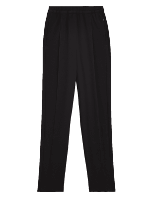 

Womens M&S Collection Tapered Ankle Grazer Trousers - Black, Black