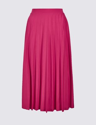 Pleated A-Line Midi Skirt | M&S Collection | M&S