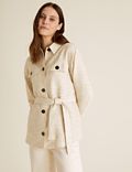 Linen Rich Relaxed Belted Shacket